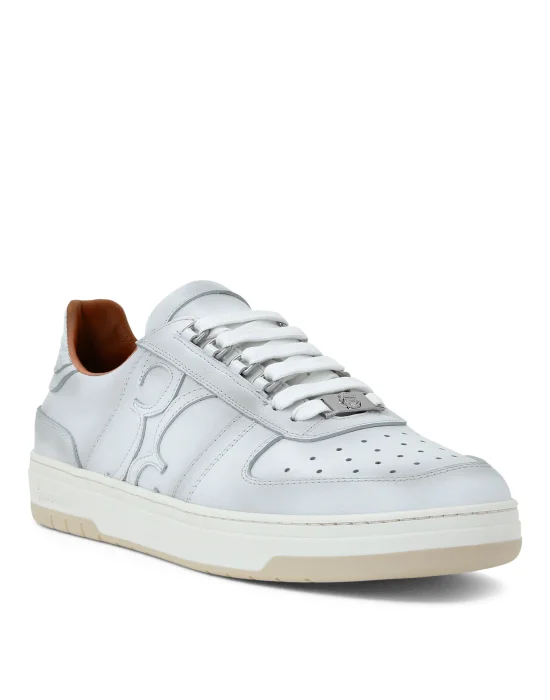 Croco Printed Leather Lo-Top Sneakers