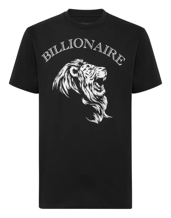 Embroidered Round Neck T-Shirt Lion