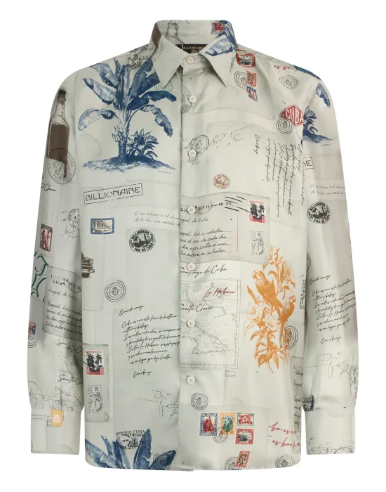 Printed Silk Shirt Letter