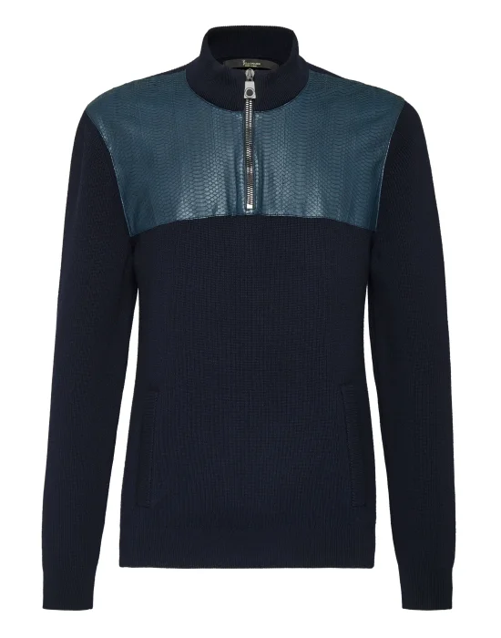 Pullover zip mock Luxury
