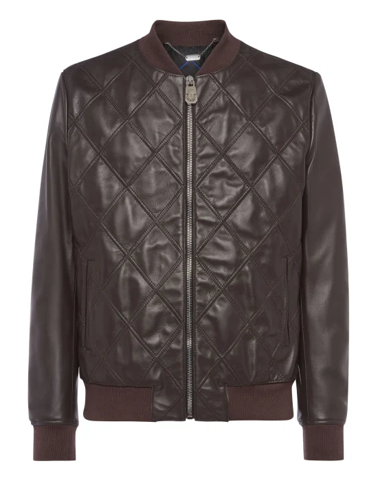 Diamond leather Bomber