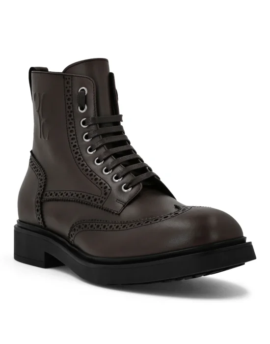 Leather Low Flat Boots