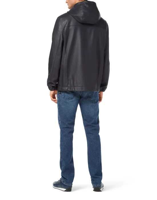 Nappa Leather Hooded Jacket LS