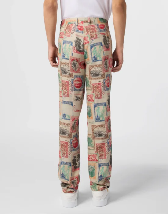 Printed Linen Trousers