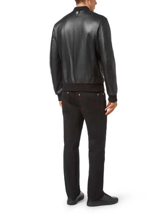 Diamond leather Bomber