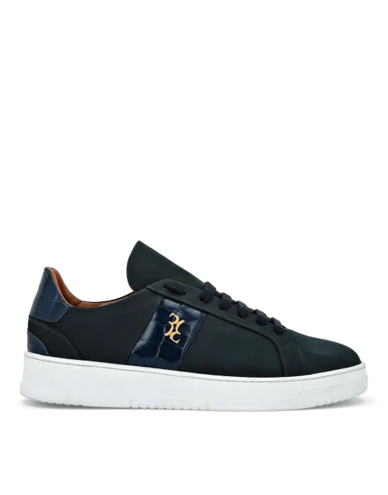 Nabuk and Leather Lo-Top Sneakers