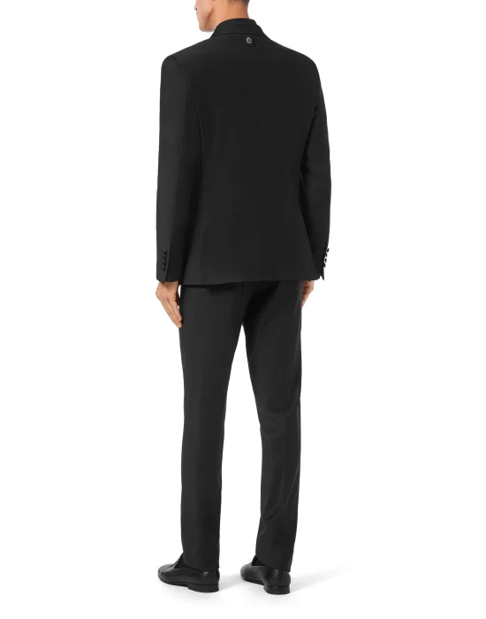 Wool Blazer With Satin Revers