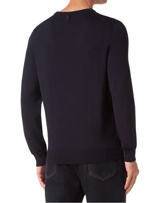 Wool and Silk Pullover Round Neck LS