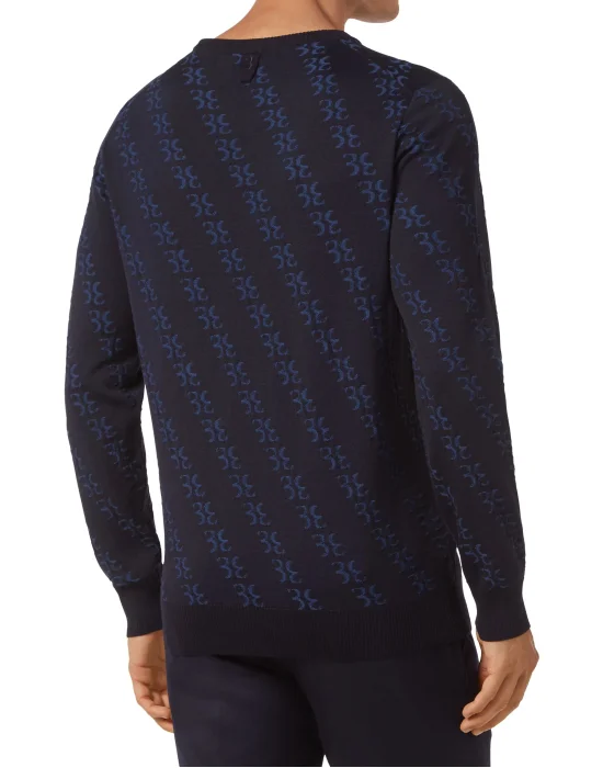 Wool and Silk Pullover Round Neck LS
