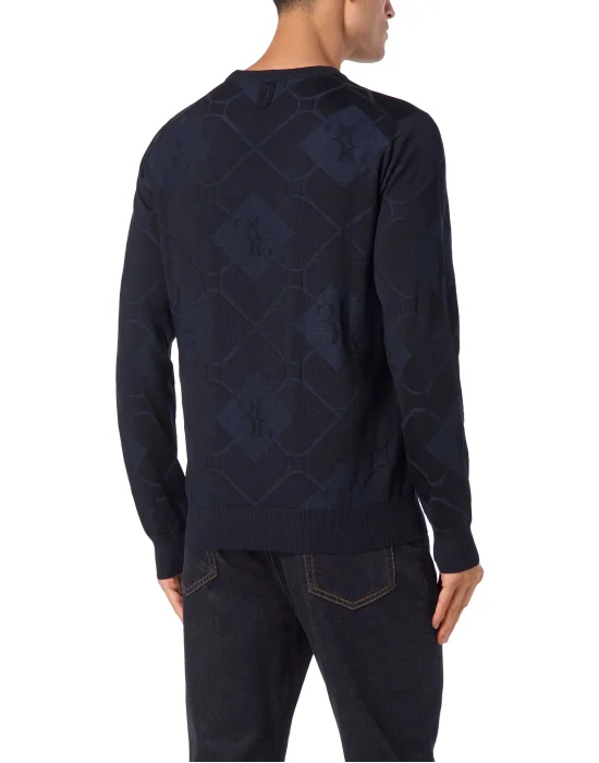 Silk/Wool Pullover Round Neck LS