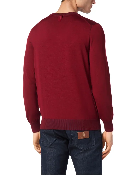 Silk/Wool Pullover V-Neck LS